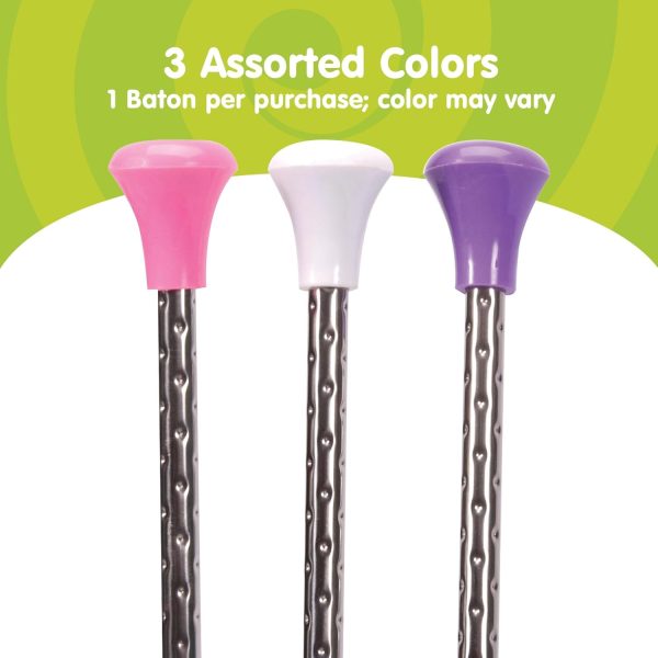 Schylling Twirling Baton - Metal Kids Baton - Rubberized Ends in Assorted Pink. White. and Purple Colors - Ages 3 and Up - One Baton