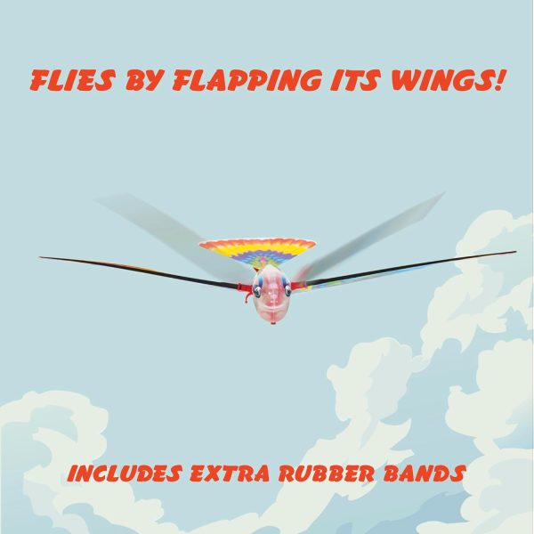 Schylling Tim Bird Flying Toy - Rubberband-Powered Mechanical Bird that Really Flies - Wings Flap and Flies 50 Feet - Ages 7 and Up