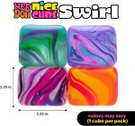 Schylling NeeDoh Nice Cube Swirl - Sensory Toy with a Super Solid Squish - Unique. Swirling Color Blend - Color May Vary (1 Per Pack)
